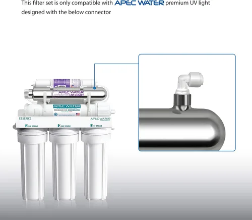 Vista 2 de APEC Water Juego de filtros ESPHUV-SSV2 de alta capacidad para Essence Series ROES-PHUV75 Sistema de filtro de agua de ósmosis inversa Stage 1-3, 5