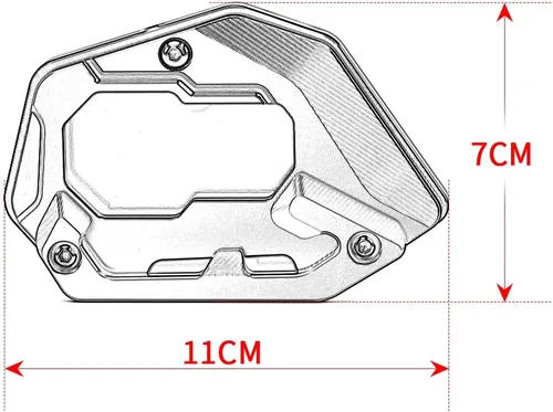 Vista 4 de Placa de soporte de extensión de soporte lateral para motocicleta compatible con BMW R1200GS LC/Adventure/Rallye Almohadilla de soporte
