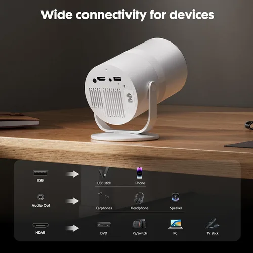 Vista 14 de Mini proyector con Android 12 y aplicaciones integradas, WiFi y Bluetooth color1