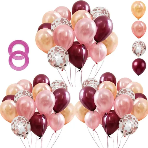 Vista 9 de Kit de 72 globos de confeti negro y dorado, globos negros, dorados y blancos de 12 pulgadas y globos de confeti dorado con cintas para globos