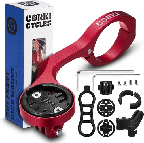 Vista 14 de corki Cycles - Soporte de bicicleta para computadora con ángulo ajustable en ángulo hacia fuera, compatible con Garmin Wahoo Bryton Cateye