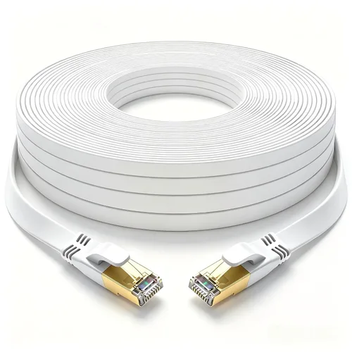 Vista 8 de Cable Ethernet Cat 8 de 3 pies, cable de red LAN de alta velocidad para exteriores e interiores, cable de conexión SFTP chapado en oro RJ45 de 40