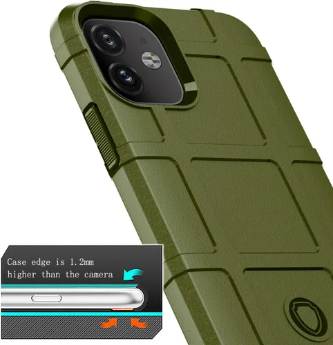 Vista 2 de Para iPhone 11 Caso, (Rugged Shield Series) TPU Funda Protectora Táctica Gruesa De Armadura Sólida Para IPhone 11 (6.1 Pulgadas) - Verde Ejército