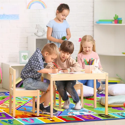 Vista 7 de 3x5 Pequeña Alfombra para Sala de Juegos y Aula de Niños - Alfombra Educativa del Alfabeto ABC con Animales, Números y Formas - Alfombra de Juguetes