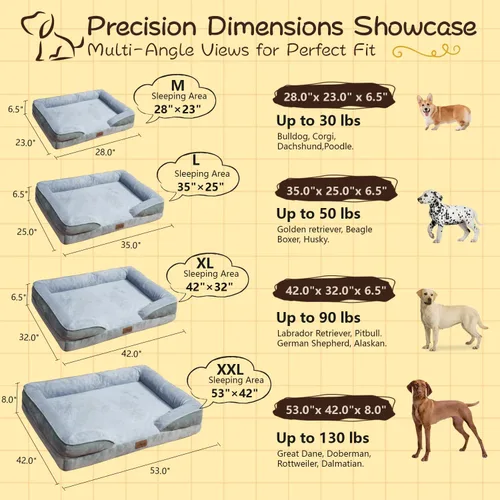 Vista 3 de Cama ortopédica para perros – Espuma de jaula de huevos de gran soporte, interior 100% impermeable, fácil de limpiar, funda extraíble, resistente