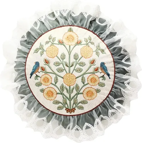 Vista 83 de patdrea Funda de almohada de terciopelo francés de diseño, 18 x 18 pulgadas Aviario