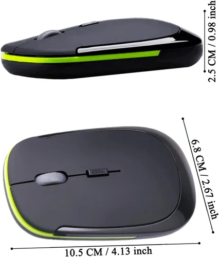 Vista 6 de Nano 2.4G - Interruptor óptico inalámbrico para ratón, color negro