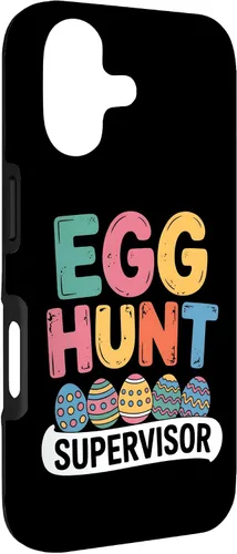 Vista 3 de Egg Hunt Supervisor Funny Easter Case for iPhone 17