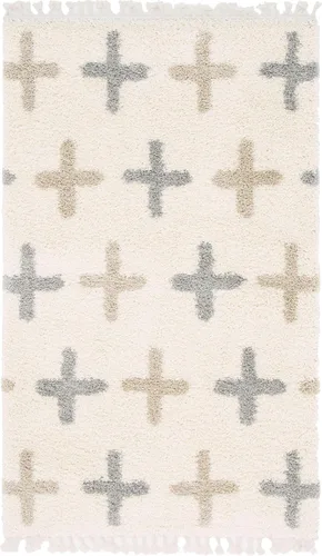 Vista 9 de Unique Loom Hygge Shag Collection - Alfombra moderna de inspiración marroquí, diseño geométrico, felpa y acogedora, 5 pies x 8 pies