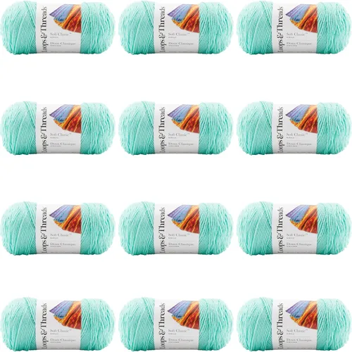 Vista 19 de MICHAELS Paquete de 12: Hilo sólido Soft Classic™ de Loops & Threads®