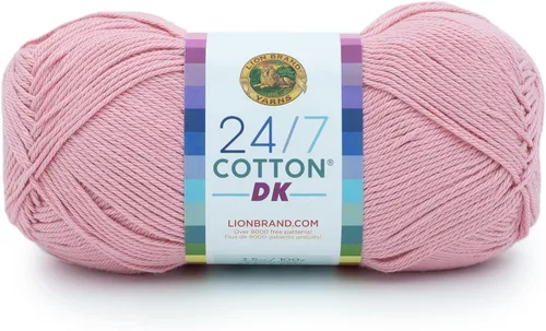 Vista 21 de Lion Brand Yarn Estampados DK de algodón 24/7, hilo para tejer, ganchillo y manualidades, azul, paquete de 1 Cotton Yarn for Knitting, Crochet