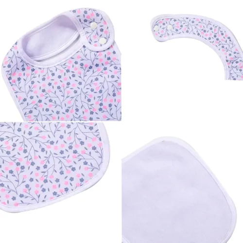 Vista 5 de Paquete de 7 baberos absorbentes de algodón para bebés para babear la dentición