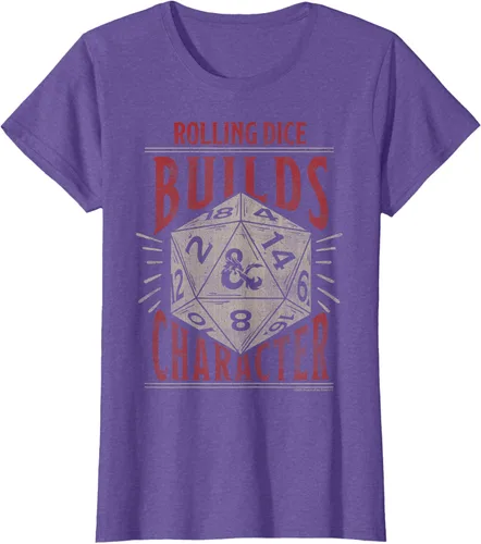 Vista 19 de Dungeons & Dragons Camiseta de manga corta con personajes Rolling Dice Builds, Negro