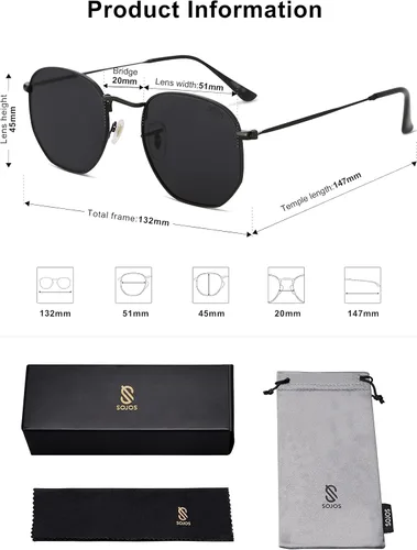 Vista 5 de SOJOS Gafas de sol polarizadas para mujer y hombre