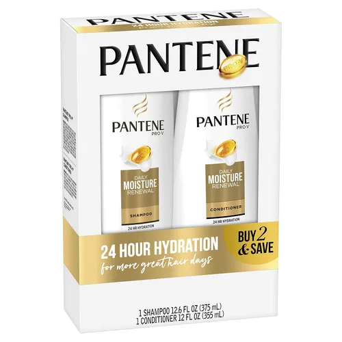 Vista 3 de Pantene Daily Moisture Renewal Duo set, champú de 12.6 onzas y acondicionador de 12 onzas