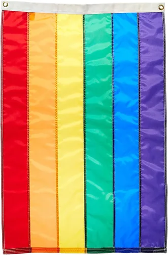 Vista 6 de US Flag Factory Bandera arcoíris de 2 x 3 pies (rayas cosidas) para exteriores SolarMax nailon – Orgullo gay lesbiana LGBT – Calidad premium
