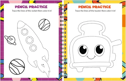 Vista 3 de Channie's Libro de actividades de borrado en seco de pre-K, libro de ejercicios preescolar con divertidas actividades educativas de aprendizaje