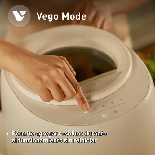 Vista 3 de Vego Compostador de Cocina, Compostador Eléctrico de Mostrador 4L, 5 Modos, Contenedor de Compost Inteligente Basado en Peso con App, Sin Olor
