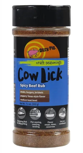 Vista 6 de Dizzy Pig Barbecue Company Cow Lick Spicy Beef Rub (coctelera de 8 onzas, paquete de dos unidades)