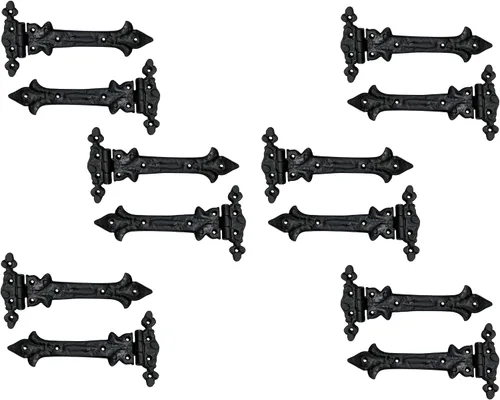 Vista 16 de Adonai Hardware Adonijah Bisagra falsa de aluminio para montaje frontal (6.5" x 12 Pack, Negro mate) para puertas de granero, puertas, armarios
