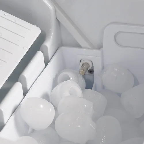 Vista 7 de Máquina de hacer hielo para encimera, máquina de hielo portátil con bala masticable para casa, oficina, bar, fiesta, 33 libras, acero inoxidable