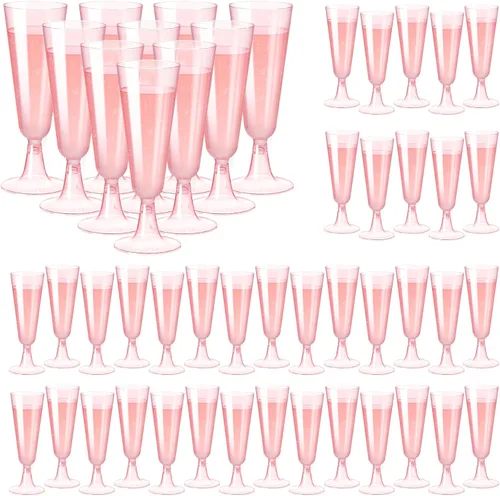 Vista 11 de SUREHOME - Copas de champán de plástico desechables transparentes, copas acrílicas de 5.5 oz para brindis de bodas, baby shower, fiesta