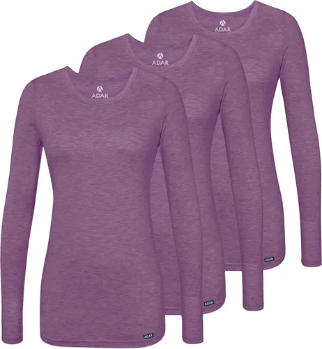 Vista 13 de Adar Underscrubs - Camiseta de manga larga para mujer, paquete de 3 unidades Aguamarina (Aquamarine)