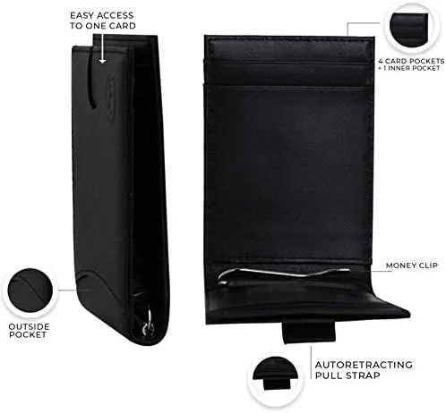 Vista 3 de Avera - Cartera de piel auténtica con cierre RFID
