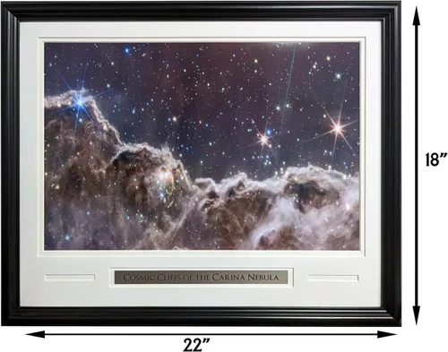 Vista 2 de Acantilados cósmicos de la nebulosa Carina - Telescopio James Webb - Colección de arte - Foto enmarcada