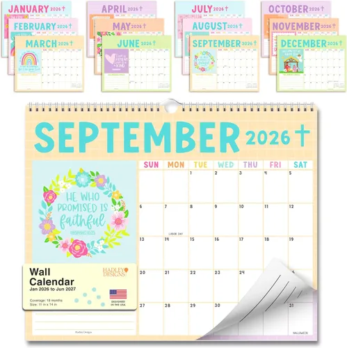 Vista 13 de 2026 Calendar Wall - 2026 Wall Calendar Large for School, Home & Office