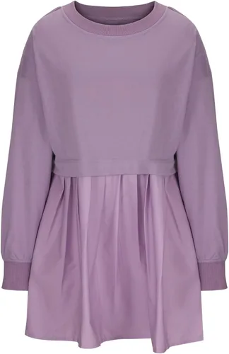 Vista 7 de Sudadera de gran tamaño para mujer, cuello redondo, minivestido de manga larga, sin botones, ajuste relajado, sudaderas de moda