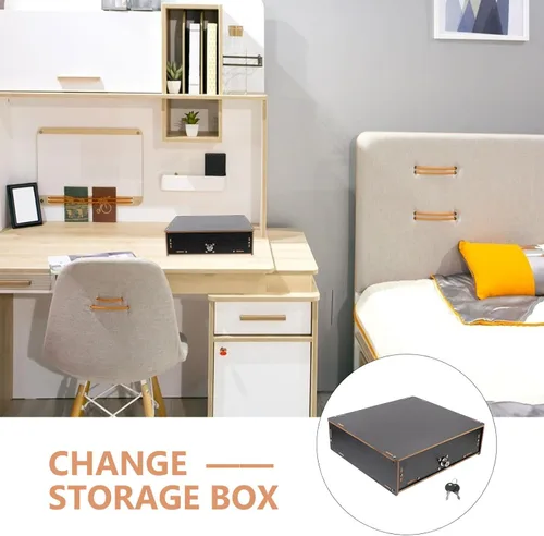Vista 8 de VILLCASE Cajón manual de registro para sistema de punto de venta Cajón de efectivo con bandeja extraíble Cerradura de llave Organizador de dinero