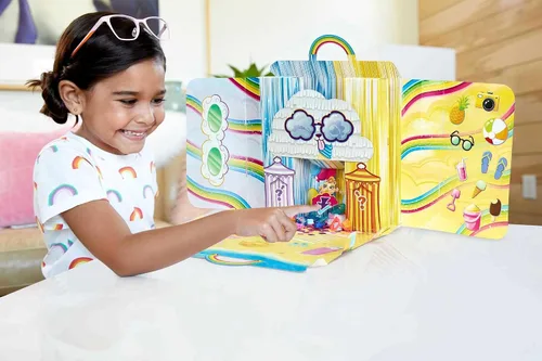Vista 2 de Mattel Cloudees - Juego de fiesta de helados de playa coleccionables para mascotas, juguetes interactivos temáticos de nube con masa moldeable