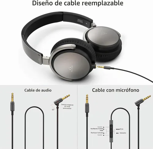 Vista 8 de SoundMAGIC Auriculares con cable en la oreja P55, HiFi, cable desmontable