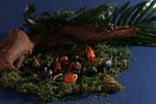 Vista 3 de Figuras de animales, juego de 24 piezas de juguetes de animales realistas con león, panda, mono, cebra, tigre, elefante, jirafa, etc., regalo
