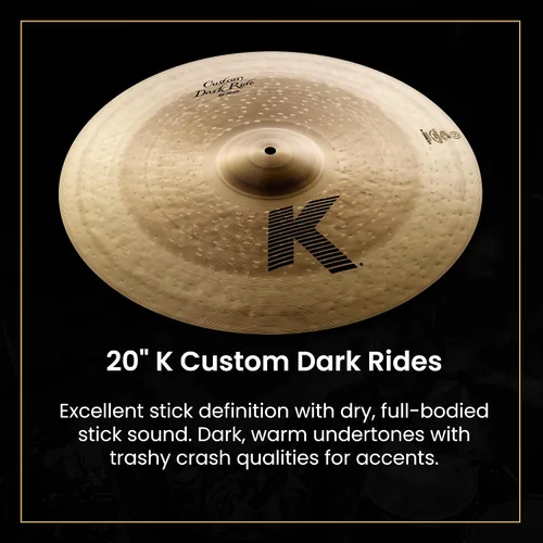 Vista 6 de Avedis Zildjian Company K Custom Dark - Paquete de platillos (4 piezas)