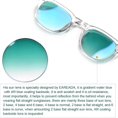 Vista 3 de EAREADA Lentes de sol redondos de acetato retro para hombre, estilo Johnny Depp, lentes polarizados