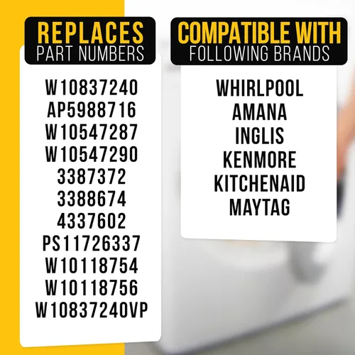 Vista 7 de PartsBroz W10837240 Polea tensora de secadora para Whirlpool WED8000DW4 MEDB835DW4 MEDB765FW0 WED8500DC4 MEDB855DC4 WED5600XW0 WED7500GC0 WED9050XW1