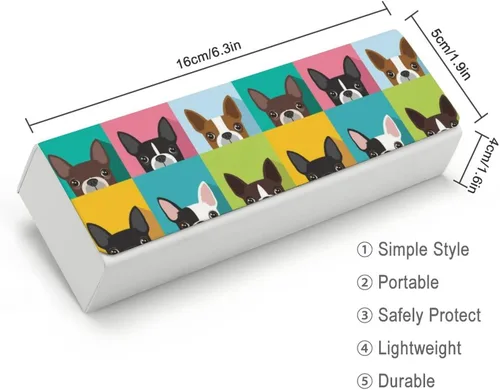 Vista 2 de Boston Terrier - Funda rígida para lentes de sol, funda portátil para hombres y mujeres