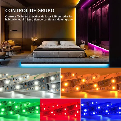 Vista 6 de GIDEALED Smart Zigbee 3.0 RGBWW - Tira de luces LED, kit de 16.4 pies compatible con Echo Plus Echo Studio Alexa Control de voz y aplicación RGB Kit