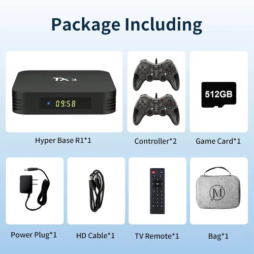 Vista 7 de Retro Game Console 512G, Emulator Console Compatible with 76 Emulators, 4K Video Game Console with Dual System, Portable Game Console with 2