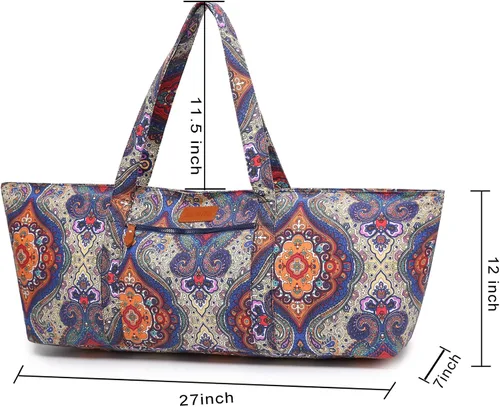 Vista 3 de Bolsa grande para esterilla de yoga para mujeres y hombres, bolsa de gimnasio para viajes, pilates, oficina, playa, entrenamiento, con correa
