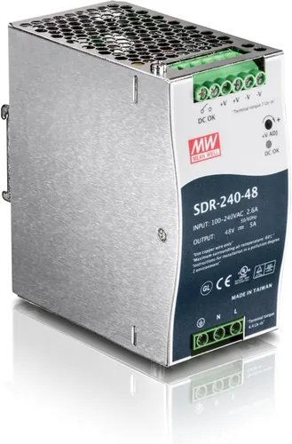 Vista 7 de TRENDnet Fuente de alimentación de riel DIN de CA a CC de 150 W, 48 – 56 V CC, 3.12 A CA a CC con función PFC, TI-S12048, capacidad de carga máxima