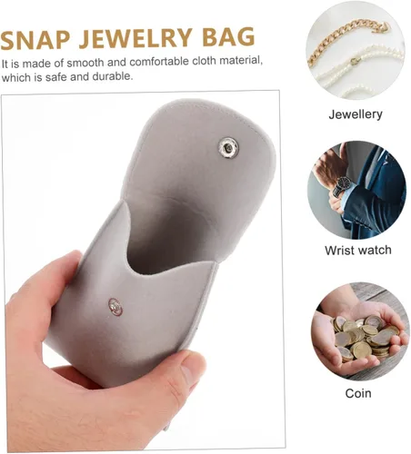 Vista 9 de SHERCHPRY 2pcs Watch Storage Bag Jewelry Boxes for Men Jewelry Travel Bag Travel Bag for Men Watch Travel Case Pouches Jewelry Bag Snap Button