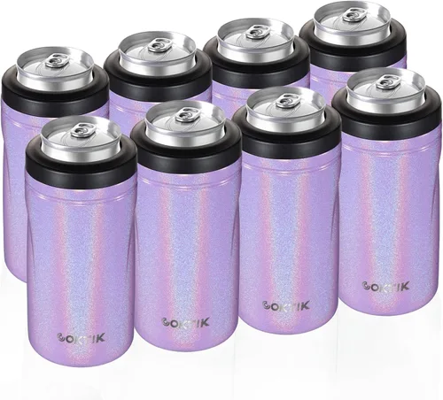 Vista 39 de COKTIK 4 en 1 enfriador de latas aislado, enfriador de latas delgadas de doble pared para latas de 12 oz regulares o delgadas y botellas de cerveza