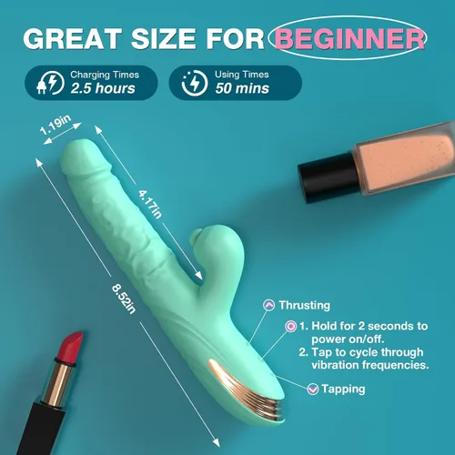 Vista 7 de Vibrador de empuje para mujer – 3 empujes de alta velocidad hasta 700 veces/minuto, 10 golpes y 10 modos de vibración Estimulador de punto G