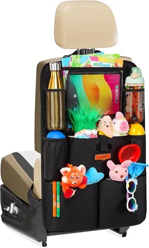 Vista 8 de SURDOCA Organizadores y almacenamiento de automóvil, organizador de asiento de automóvil mejorado con soporte para tableta de pantalla táctil de 11