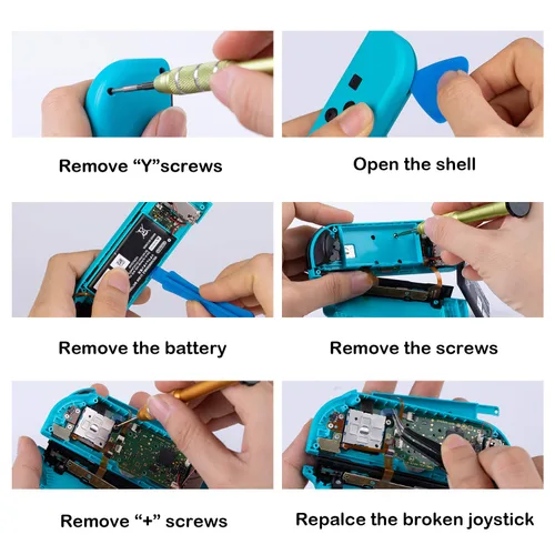 Vista 3 de Melelife Original Replacement Joystick for Nintendo Switch Joycon and Switch Lite Repair Tool Kit