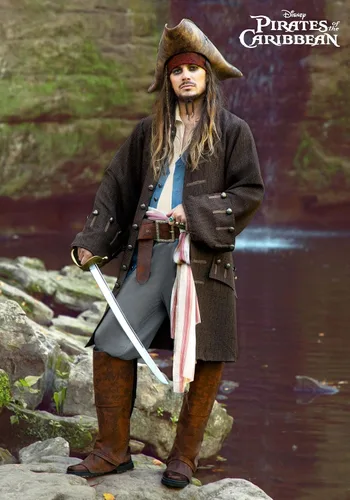 Vista 2 de Disfraz de pirata de Jack Sparrow de lujo para adultos