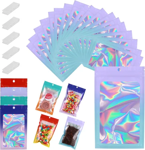 Vista 39 de 400 bolsas de Mylar resellables de 4 x 5 pulgadas, color negro, para almacenamiento de alimentos, bolsa resellable de Mylar con ventana transparente